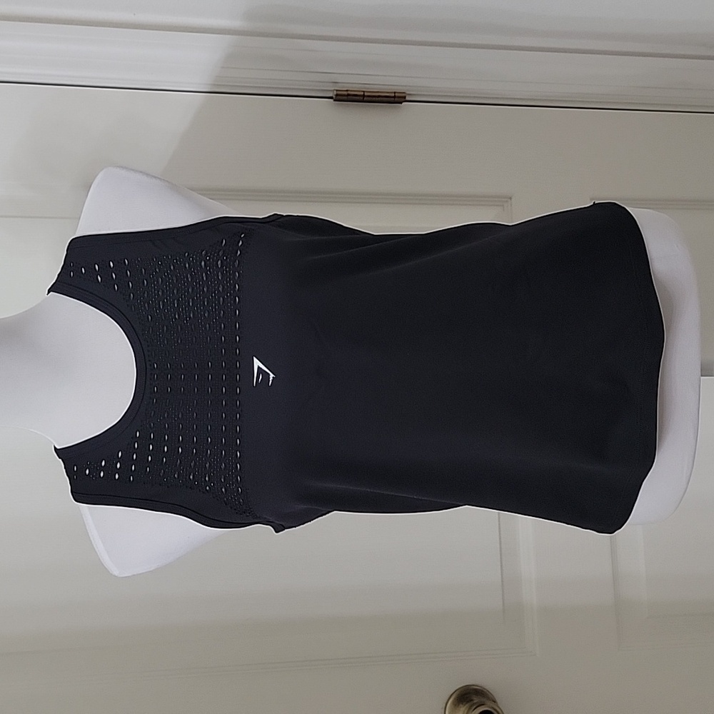 Gymshark Size Tag Removed (Approx. M) Black Energy Seamless Loose Tank